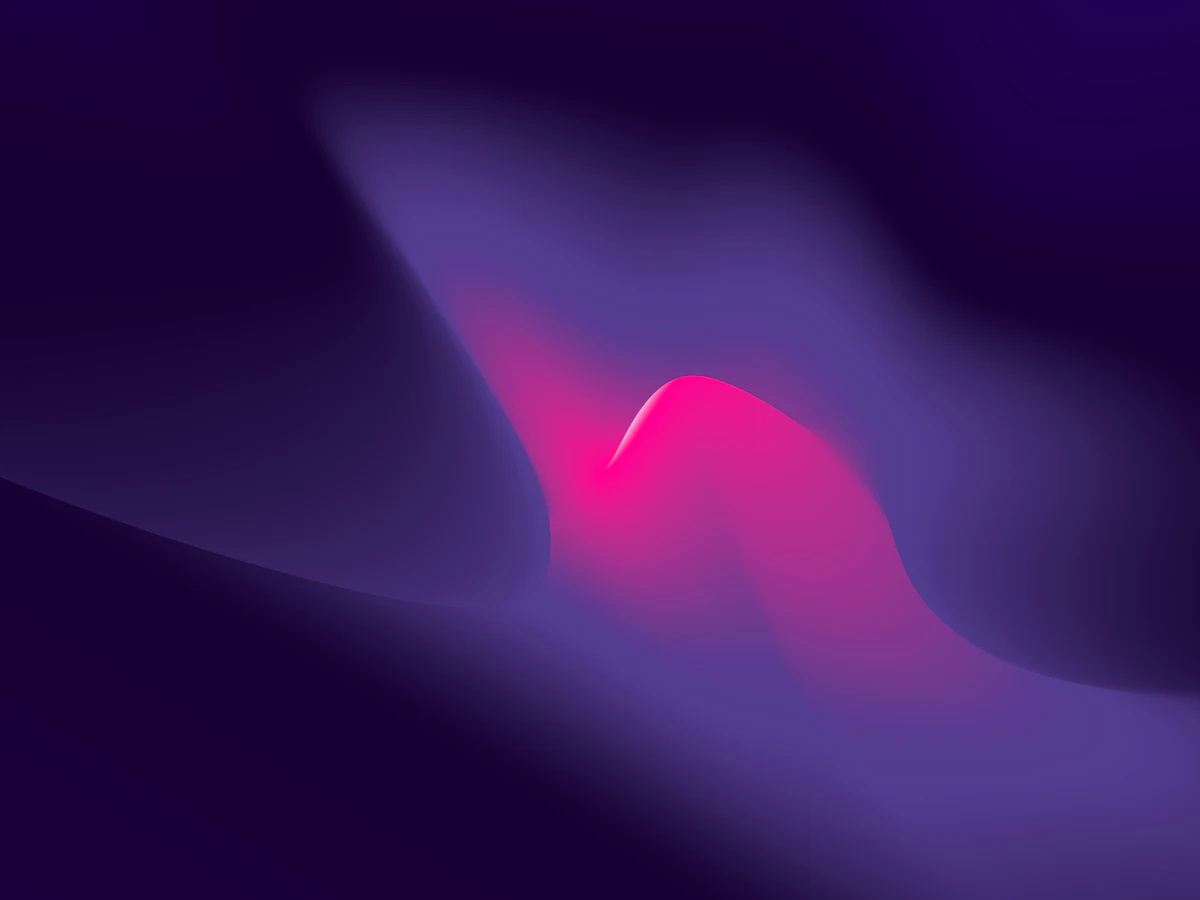 Abstract magenta and purple gradient wave on a dark indigo background